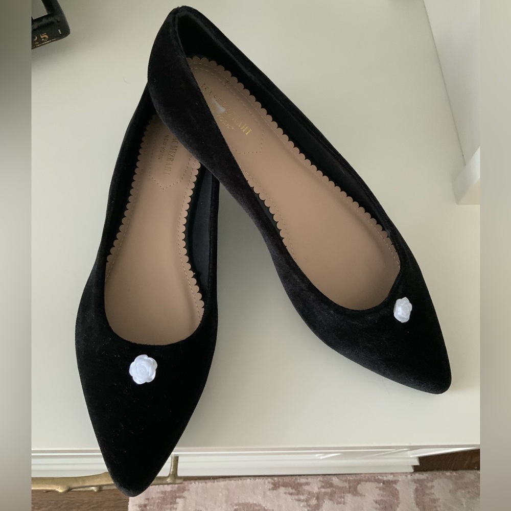 ISAAC MIZRAHI Velvet Black Pointed Toe Flats Shoes Women’s Size 10 BRAND NEW